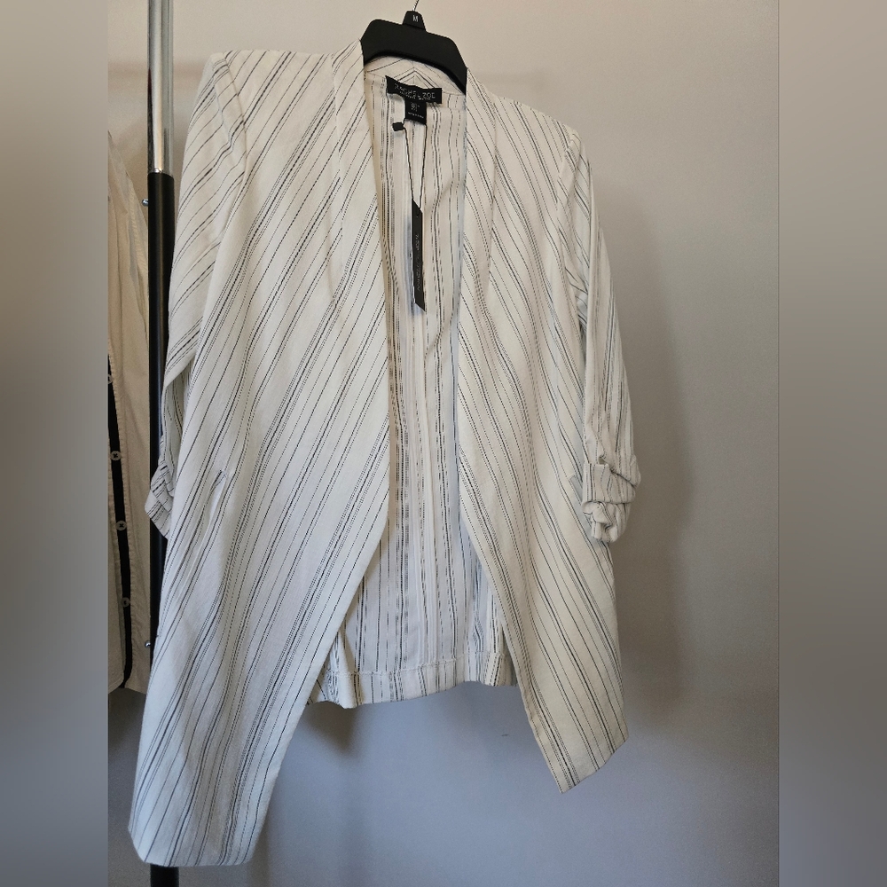 Rachel Zoe White Striped Blazer